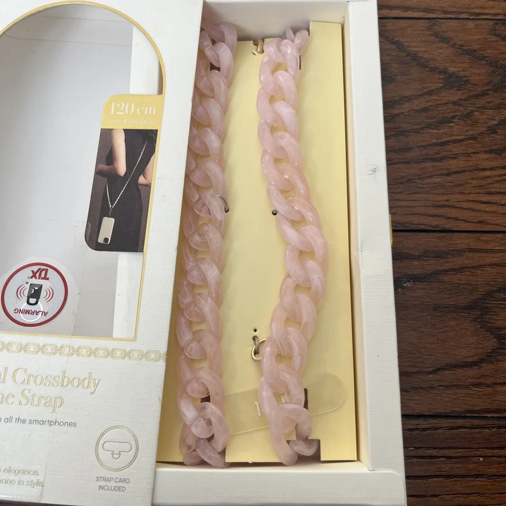 Artikl Phone Strap Universal Crossbody Pastel Pink Chunky Chain Link NIB